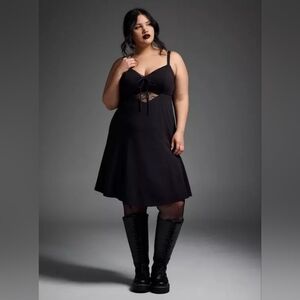 Torrid Deep Black Nightfall Cami Mini Dress Size 2X Nwt